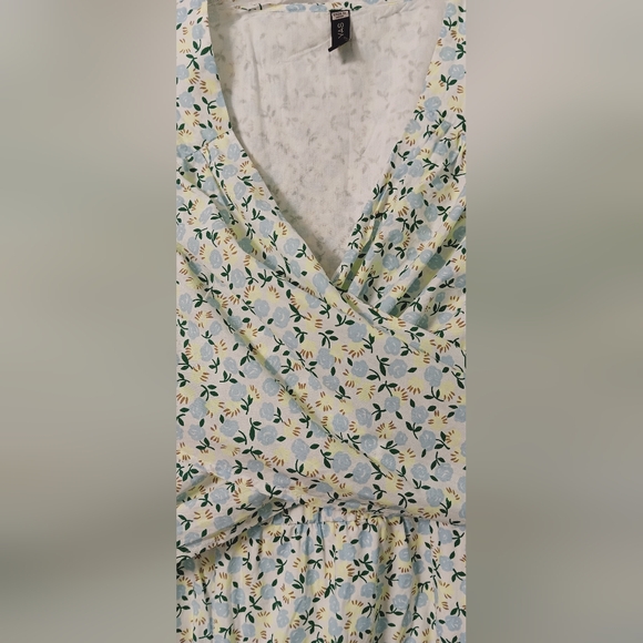 EUC Y.A.S cotton tie waist midi dress in mint Floral Puff Sleeve Size M - Picture 8 of 14